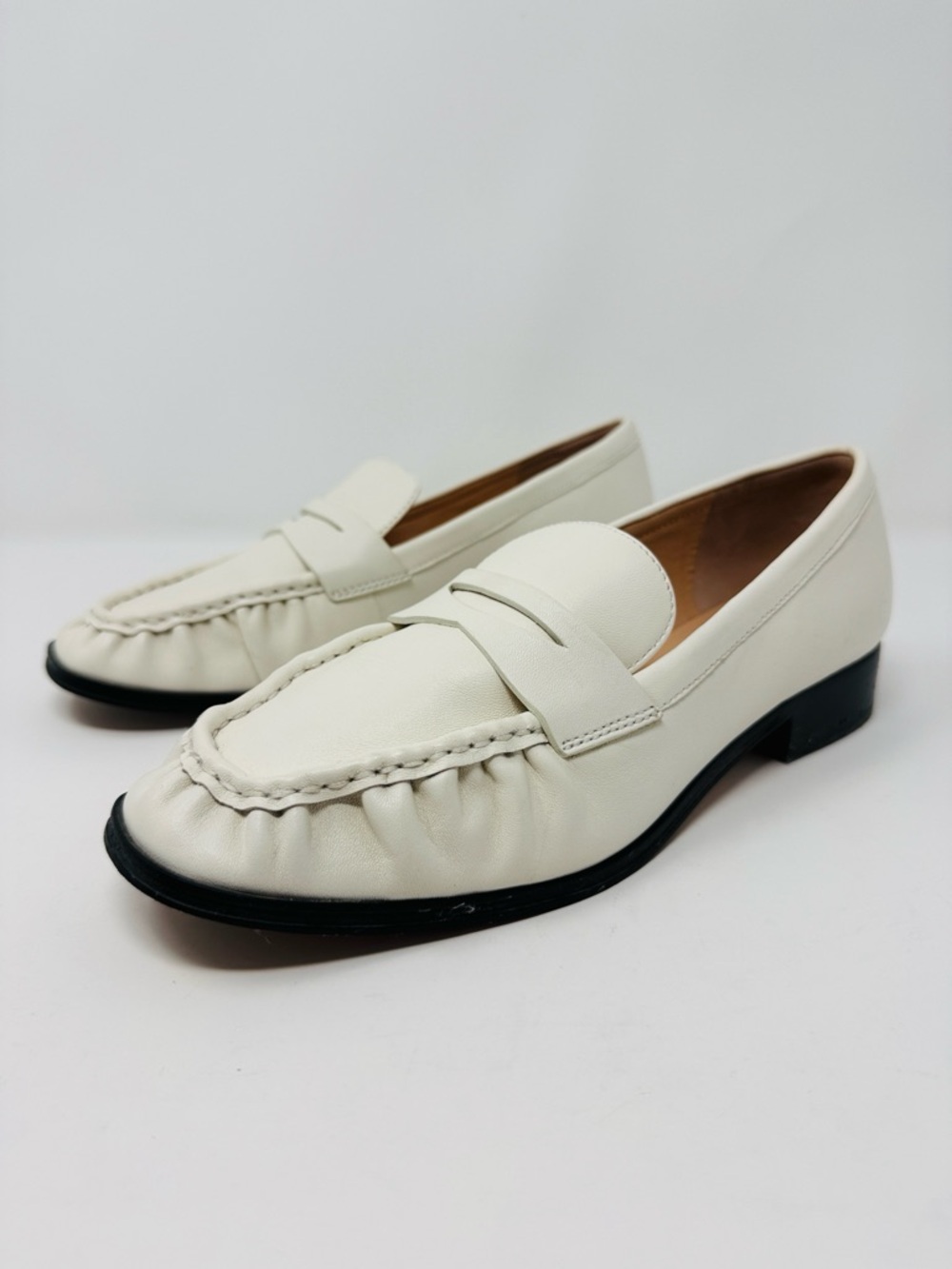 J.Crew Maison Ruched Loafers in Leather